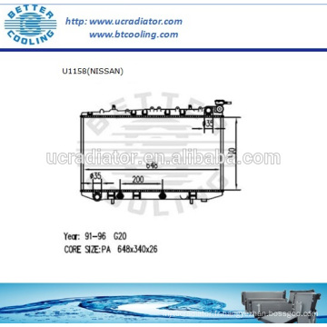 Radiateur automatique pour NISSAN G20 91-96 2.0L L4 À OEM:2141053J00 2141062J00 2146062J00/J01 8941600083